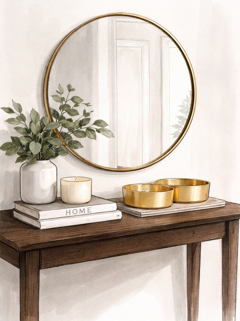 Round Gold Decorative Trays - Set of 2